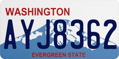 WA license plate AYJ8362