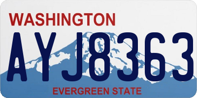 WA license plate AYJ8363