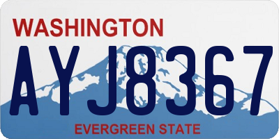 WA license plate AYJ8367
