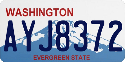 WA license plate AYJ8372