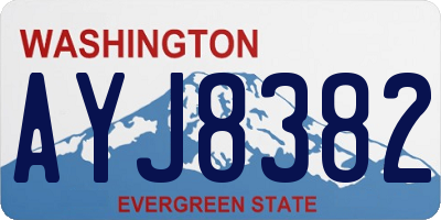 WA license plate AYJ8382