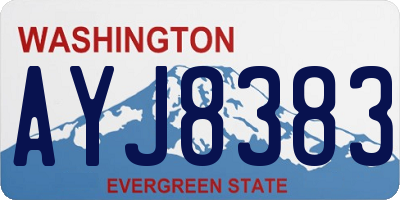 WA license plate AYJ8383