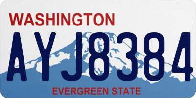 WA license plate AYJ8384