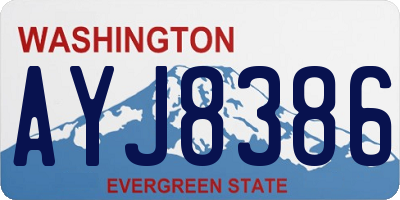 WA license plate AYJ8386