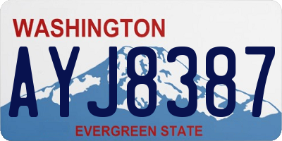 WA license plate AYJ8387