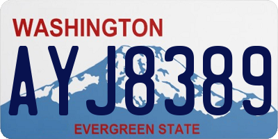 WA license plate AYJ8389