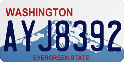 WA license plate AYJ8392