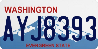 WA license plate AYJ8393