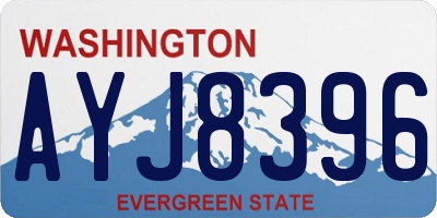WA license plate AYJ8396