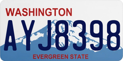 WA license plate AYJ8398