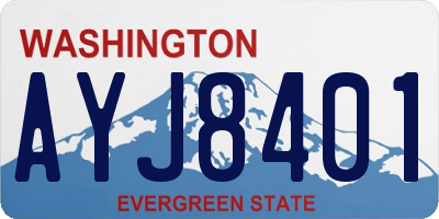 WA license plate AYJ8401