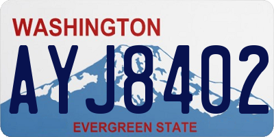 WA license plate AYJ8402