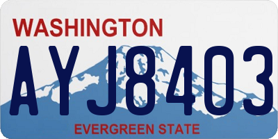 WA license plate AYJ8403