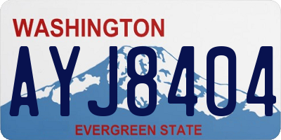 WA license plate AYJ8404