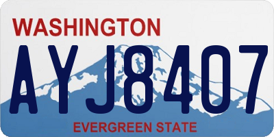 WA license plate AYJ8407