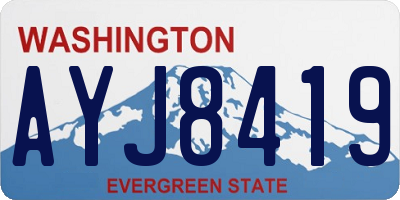 WA license plate AYJ8419