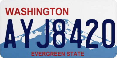 WA license plate AYJ8420