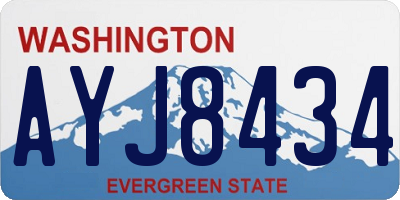 WA license plate AYJ8434