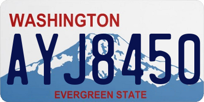 WA license plate AYJ8450