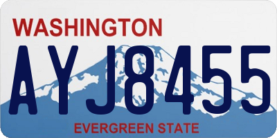 WA license plate AYJ8455