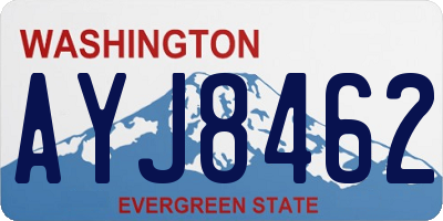 WA license plate AYJ8462