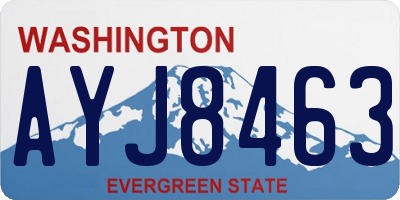WA license plate AYJ8463
