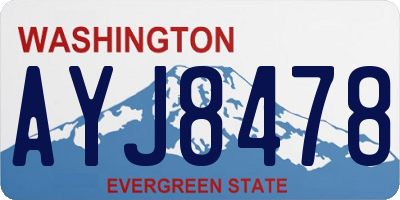 WA license plate AYJ8478