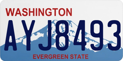 WA license plate AYJ8493