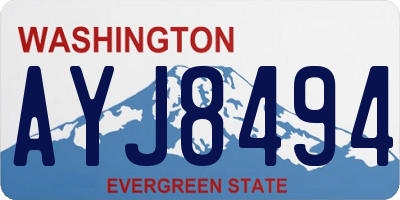 WA license plate AYJ8494