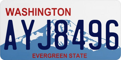 WA license plate AYJ8496