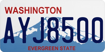 WA license plate AYJ8500