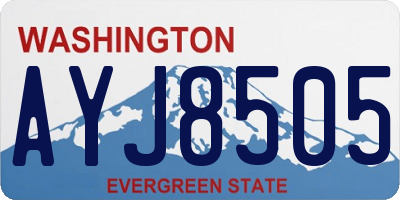 WA license plate AYJ8505