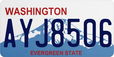 WA license plate AYJ8506