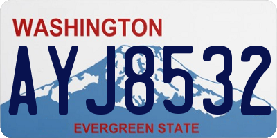 WA license plate AYJ8532