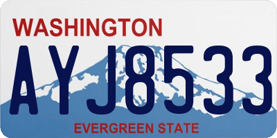 WA license plate AYJ8533
