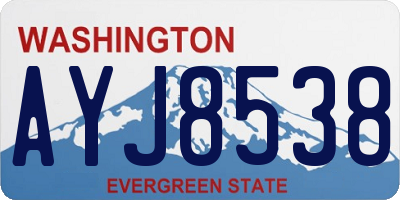 WA license plate AYJ8538
