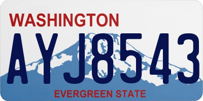 WA license plate AYJ8543