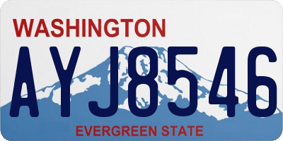 WA license plate AYJ8546
