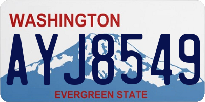 WA license plate AYJ8549