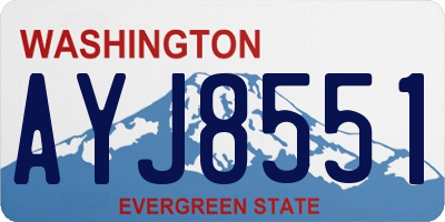WA license plate AYJ8551