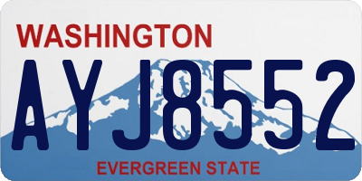 WA license plate AYJ8552