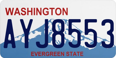 WA license plate AYJ8553