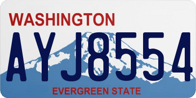 WA license plate AYJ8554
