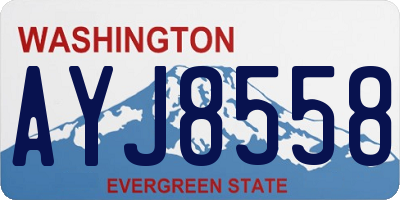 WA license plate AYJ8558