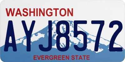 WA license plate AYJ8572