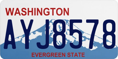WA license plate AYJ8578