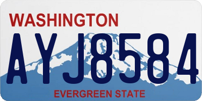 WA license plate AYJ8584