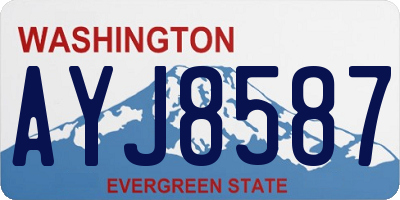 WA license plate AYJ8587