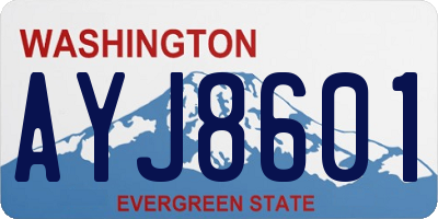 WA license plate AYJ8601