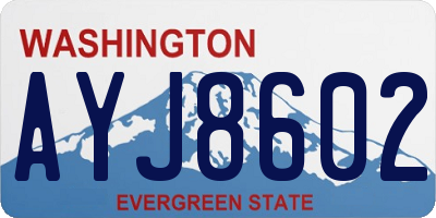 WA license plate AYJ8602